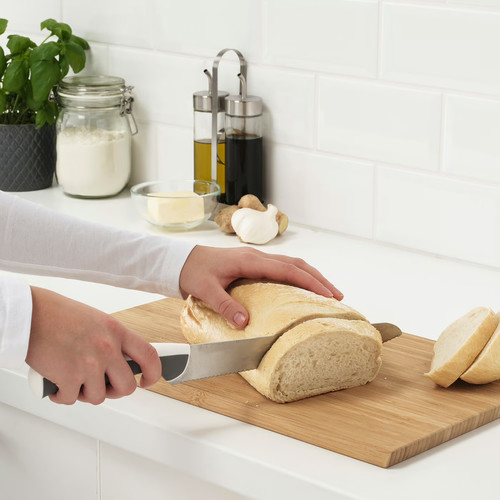 ÄNDLIG 3-piece knife set, light grey, white