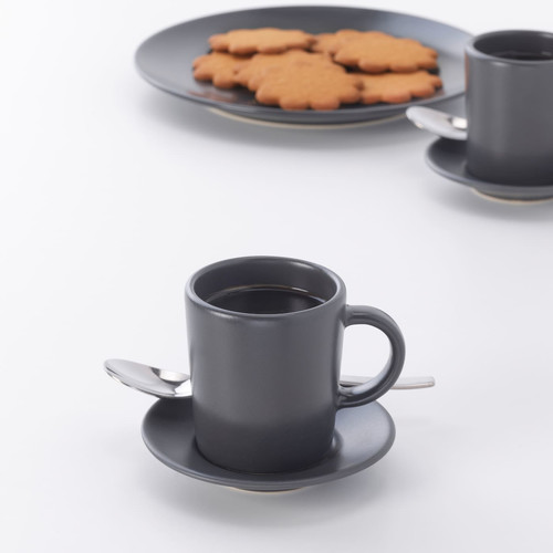 DINERA Espresso cup and saucer, dark grey