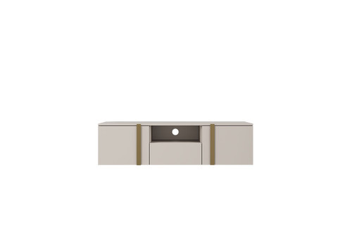 Wall-Mounted TV Cabinet Verica 150 cm, cashmere/gold handles