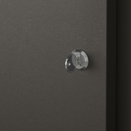 TROTTEN Cabinet with sliding doors, anthracite, 80x110 cm