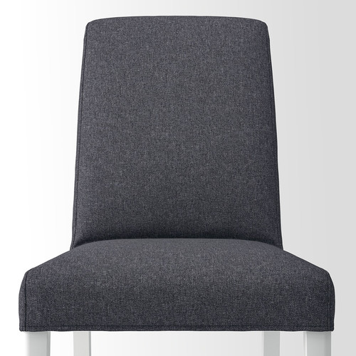 BERGMUND Chair, white/Gunnared medium grey, 4 pack