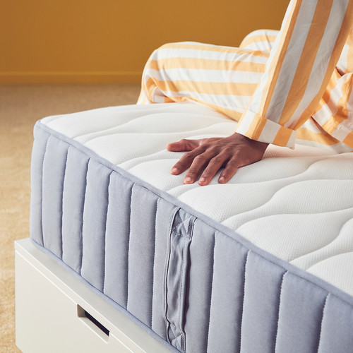 NORDLI Bed frame with storage and mattress, with headboard white/Vågstranda medium firm, 160x200 cm