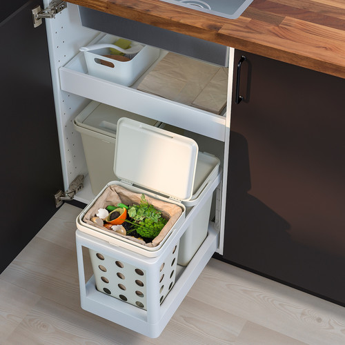 HÅLLBAR Pull-out frame for waste sorting, light grey