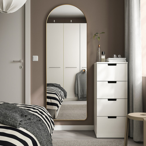 LINDBYN Mirror, gold-colour, 60x170 cm