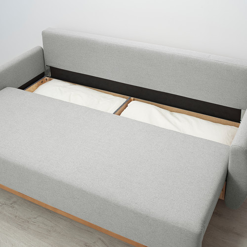 GRUNNARP 3-seat sofa-bed, light grey