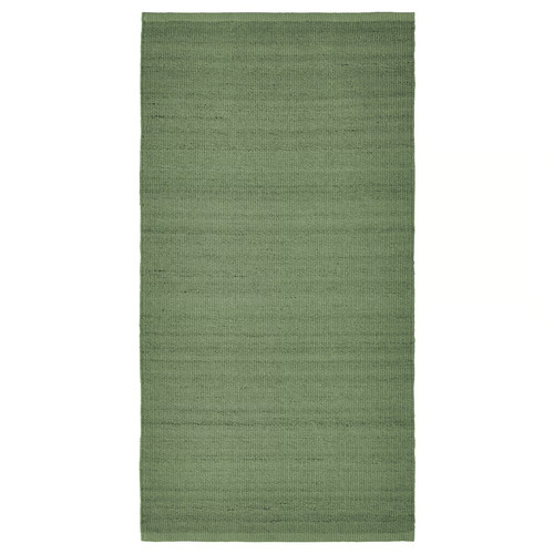 TIDTABELL Rug, flatwoven, green, 80x150 cm