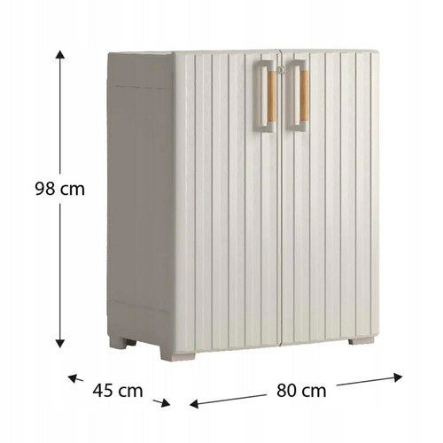 Keter Plastic Low Cabinet Groove, beige/light brown