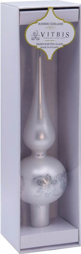 Decorative Christmas Tree Topper Spire, 250 mm, white