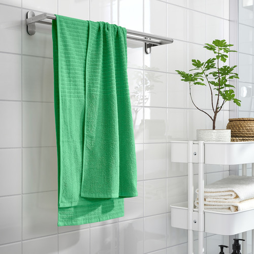 VÅGSJÖN Bath sheet, bright green, 70x140 cm