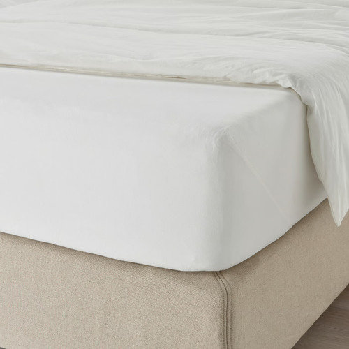 DVALA Fitted sheet, white, 90x200 cm