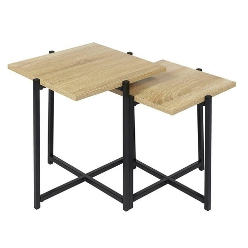 Set of 2 Side Tables, natual