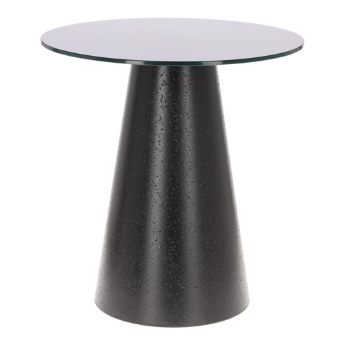 Coffee Table Soleilo 60cm, glass, round, black