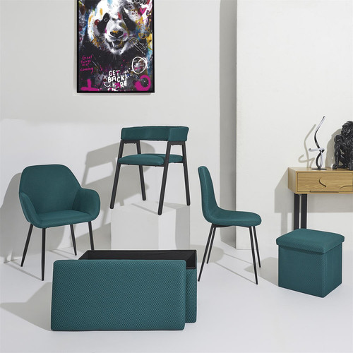 Folding Storage Pouffe Vels Atom, turquoise
