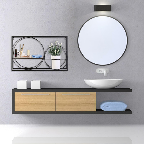 Wall Shelf with Organizer Atta, black