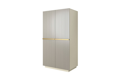 Wardrobe Nicole with Drawer Unit 100 cm, cashmere, gold handles