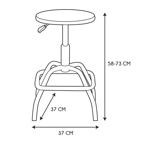 Bar Stool Rawe, natural/black