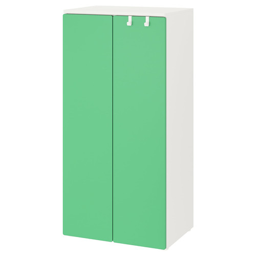 SMÅSTAD / PLATSA Wardrobe, white, green, 60x40x123 cm