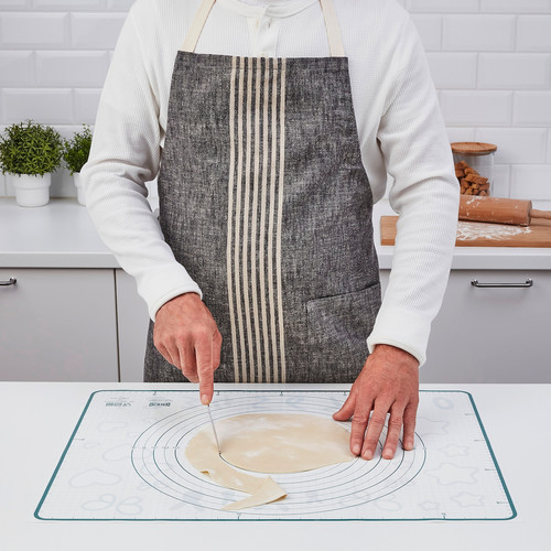 BAKTRADITION Baking mat, white, turquoise, 61x46 cm