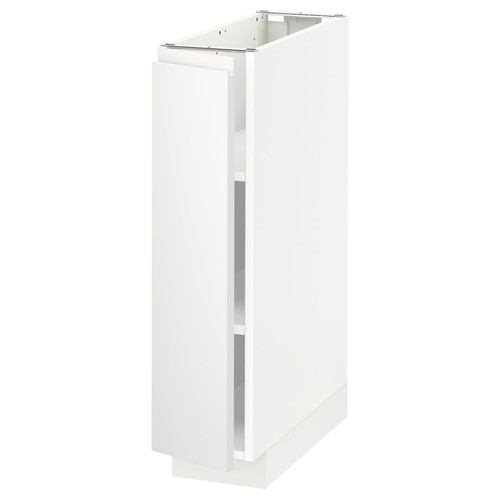 METOD Base cabinet with shelves, white/Voxtorp matt white, 20x60 cm