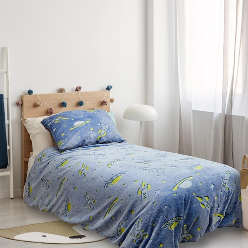 Kids' Glow-in-the-Dark Space Bedding Set 140x200cm