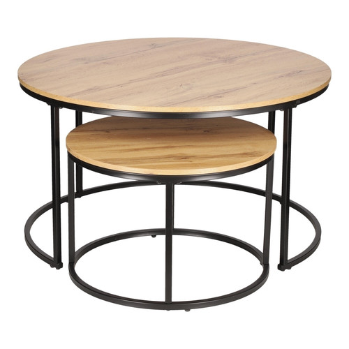 Set of 2 Coffee Tables Ruth, acacia wood
