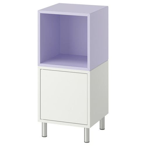 EKET Cabinet combination with legs, white/pale lilac, 35x35x80 cm