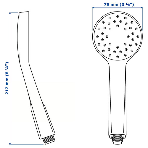 LILLREVET Single-spray hand held shower head, white