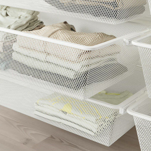 BOAXEL/SKYTTA Reach-in wardrobe with sliding door, white Mehamn/Auli/white stained oak effect mirror glass, 202x65x240 cm