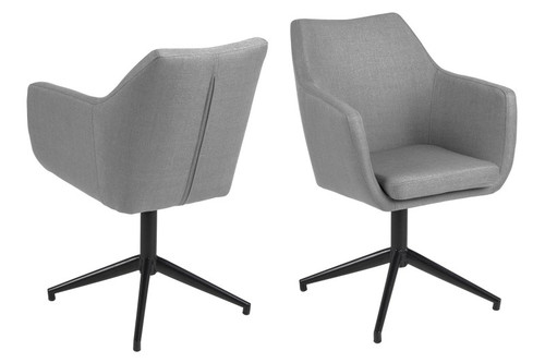 Swivel Armchair Nora, grey