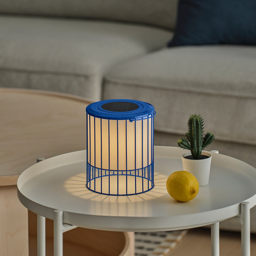 SOLVINDEN Table lamp, solar-powered/blue, 15 cm