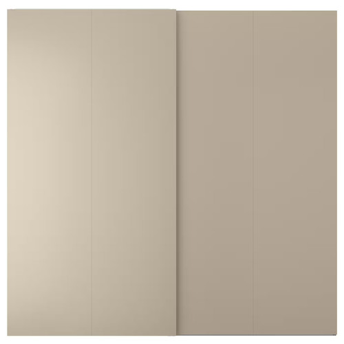 HASVIK Pair of sliding doors, beige, 200x201 cm