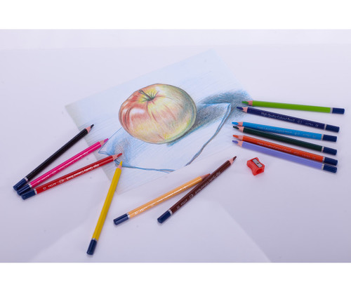 Astra Triangular Jumbo Coloured Pencils 12 Colours + Sharpener