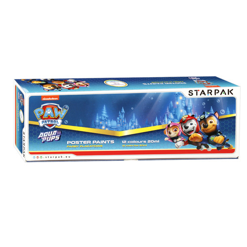 Starpak Poster Paints 12 Colours x 20ml Paw Patrol Aqua