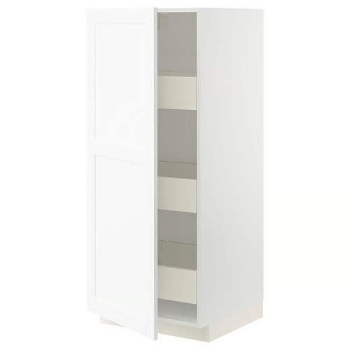 METOD / MAXIMERA High cabinet with drawers, white Enköping/white wood effect, 60x60x140 cm