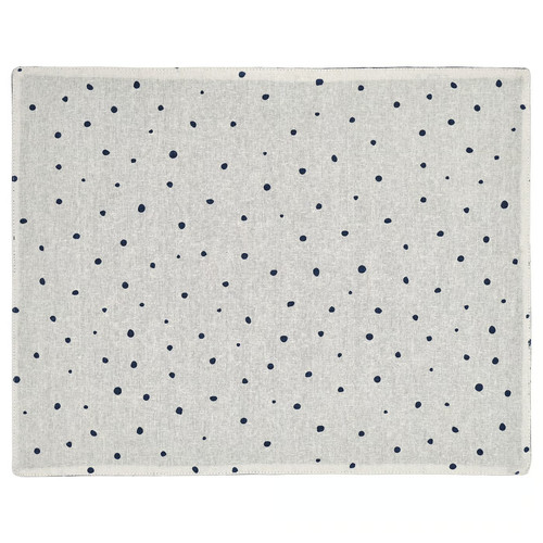 NISSÖGA Place mat, white/dark blue, 45x35 cm