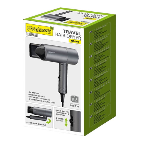 Feel Maestro 1600W Folding Travel Hair Dryer MR-209
