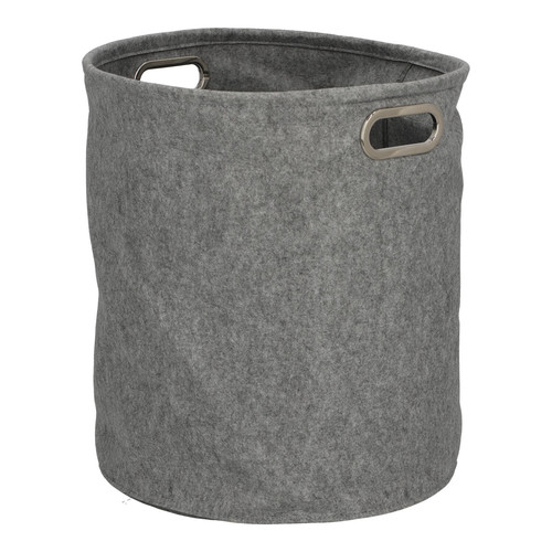 Felt Boxes Set of 2pcs, round, grey