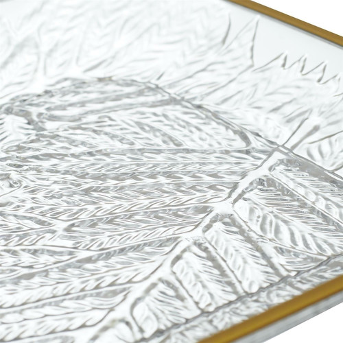 Tray Mirage 34cm, gold rim, plastic