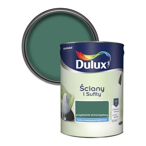 Dulux Walls & Ceilings Matt Latex Paint 5l finely emerald