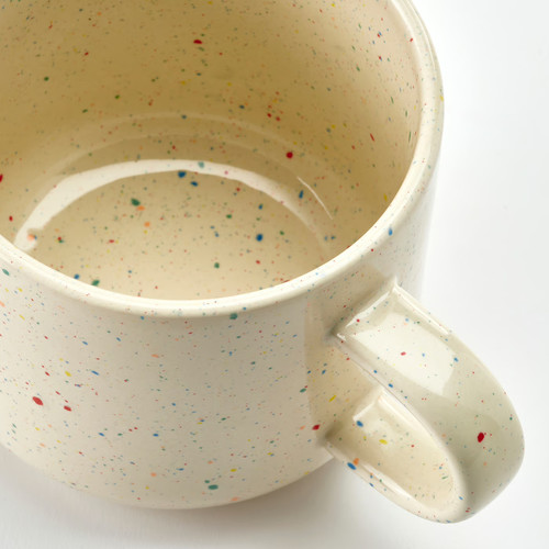 TOBISFISK Mug, patterned/beige, 50 cl
