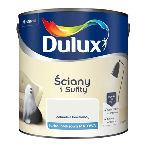 Dulux Walls & Ceilings Matt Latex Paint 2.5l naturally cotton