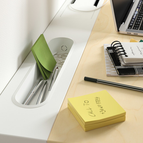 MITTZON Desk sit/stand, electric birch veneer/white, 140x60 cm