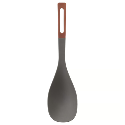 KNORRHANE Deep spoon for cooking, dark grey-brown/red-brown, 31 cm