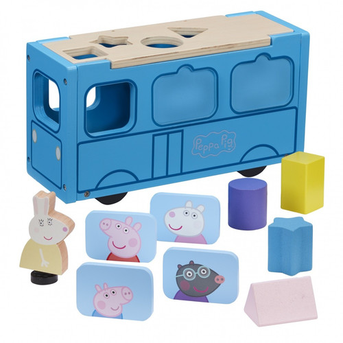 Tm Toys Peppa Pig Wooden School Bus 24m+