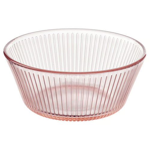 HAVSGÄDDA Bowl, stripe pattern/pink, 12 cm