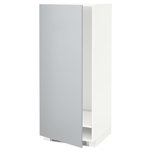 METOD High cabinet for fridge/freezer, white/Veddinge grey, 60x60x140 cm
