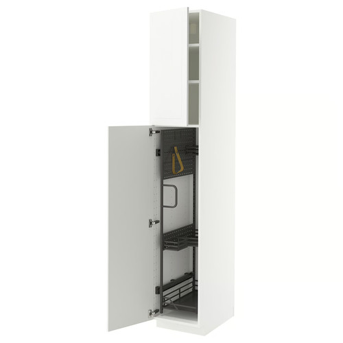 METOD High cabinet with cleaning interior, white/Stensund white, 40x60x220 cm