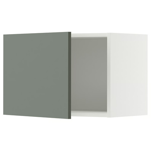METOD Wall cabinet, white/Nickebo matt grey-green, 60x40 cm