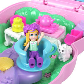 Polly Pocket Tea Party Bunny Compact Playset With 1 Micro Doll JCR40 4+