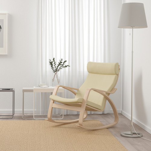 POÄNG Rocking-chair, white stained oak veneer/Glose eggshell